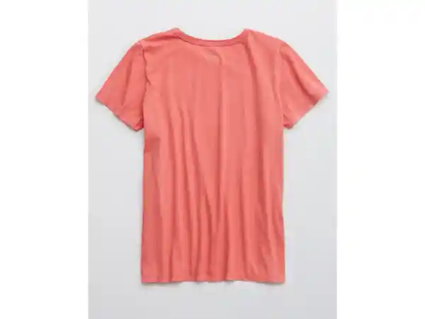 American Eagle Camiseta Cuello Redondo Desgastado Rosa X-Small