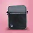 Bolso Crossbody Con Bolsa Frontal de Red Gris Miniso
