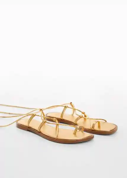 Sandalias Gozo1 Oro Talla 35 Mujer Mango