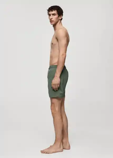 Short Bañador Liso Khaki Talla M Hombre Mango