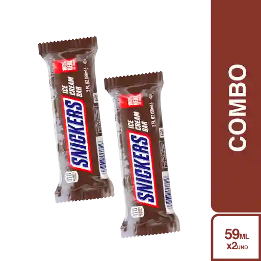 2 x Snickers Helado en Barra Leche Caramelo