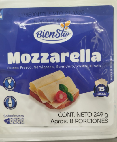 Queso Mozzarella Bien Star 15 Taj.x249G