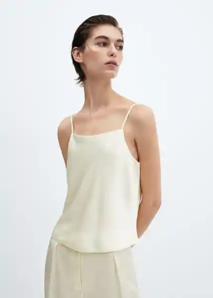 Top Afri-H Offwhite Talla XS Mujer Mango