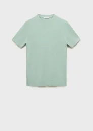 Camiseta Tricot Andrew Turquesa Talla M Hombre Mango