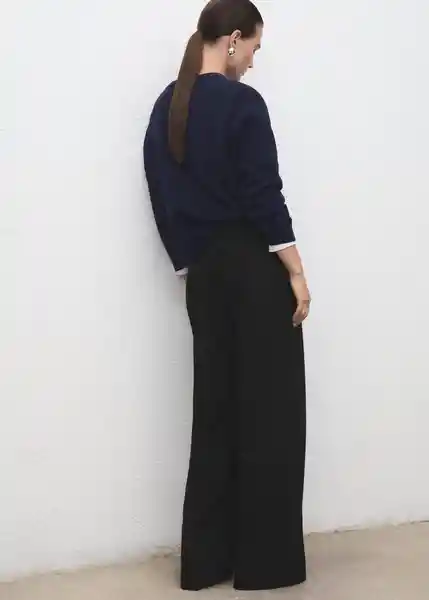 Pantalón Cinta Negro Talla 40 Mujer Mango