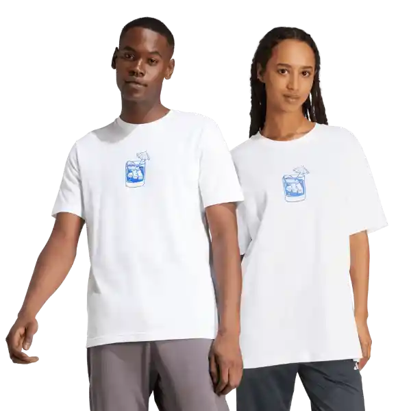 Adidas Camiseta L Drink Manga Corta Hombre Blanco Talla S