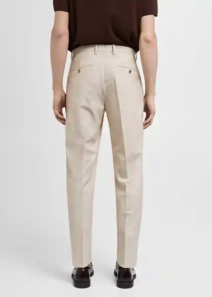 Pantalón Milan Color Beige Talla 38 Hombre Mango