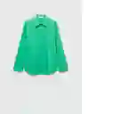 Camisa Paris Verde Talla L Mujer Mango