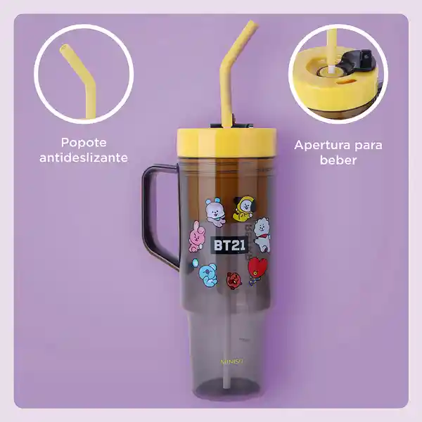 Vaso de Con Pitillo Serie Bt21 Amarillo Miniso