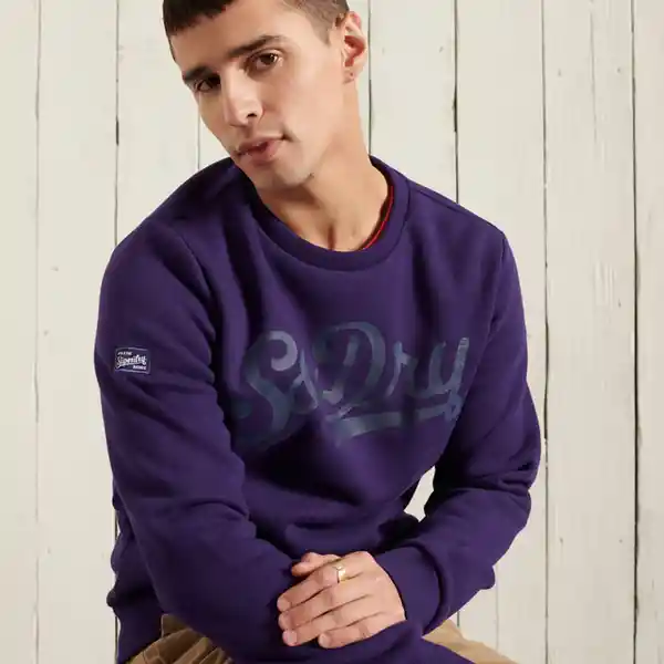 Superdry Buzo Collegiate Crew Neck Sweat Morado Talla XXL