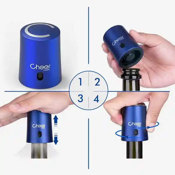 Cheer Moda Preservador de Vino Mini Azul