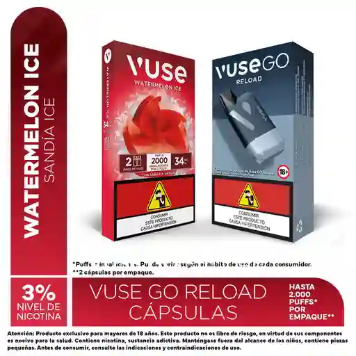Vuse Go Vapeador Reload Black + Cápsula Watermelon 34 mg