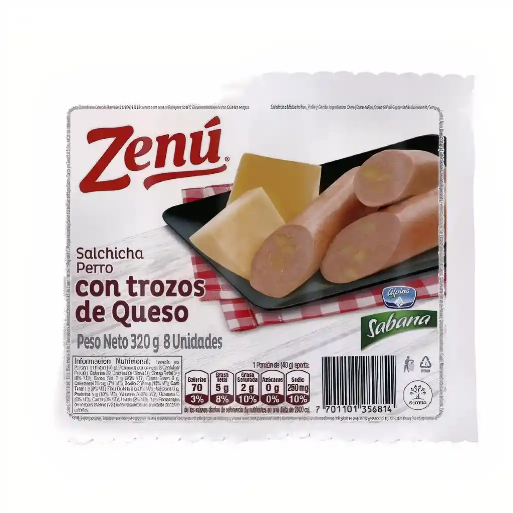 Zenú Salchicha Rellena De Queso Sab