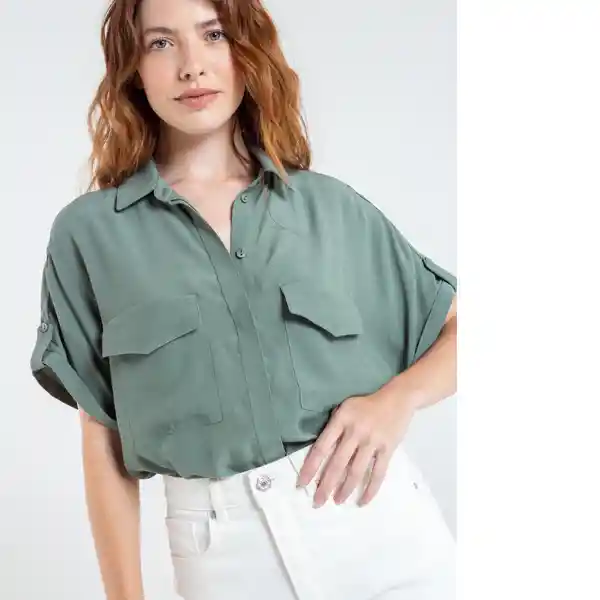  Camisa Hoambo Mujer Verde Agave Oscuro Talla S Naf-Naf 