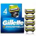 GILLETTE Proshield Repuestos Cuchilla de Afeitar Máquina de Afeitar con 5 Hojas Afeitado más al Ras Afeitadora para Hombre 4 Uds