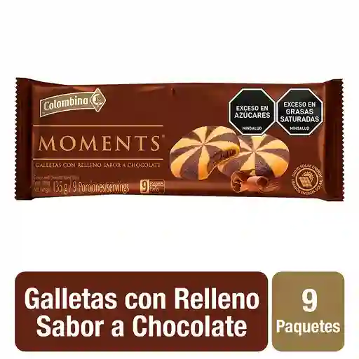 Moments Galletas con Relleno Sabor a Chocolate