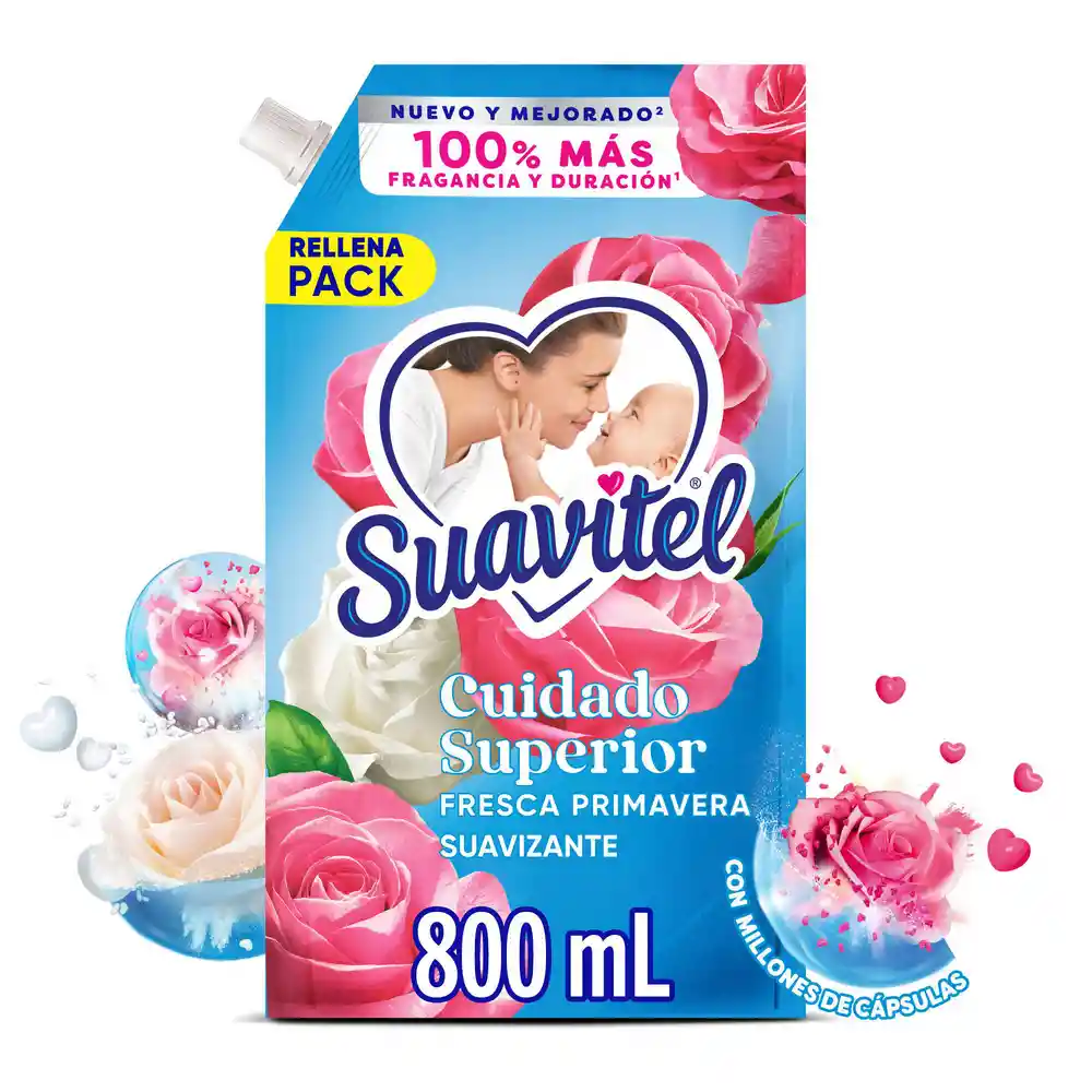 Suavizante Suavitel Cuidado Superior Fresca Primavera 800ml