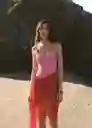 Fular Givy Rojo Talla 99 Mujer Mango