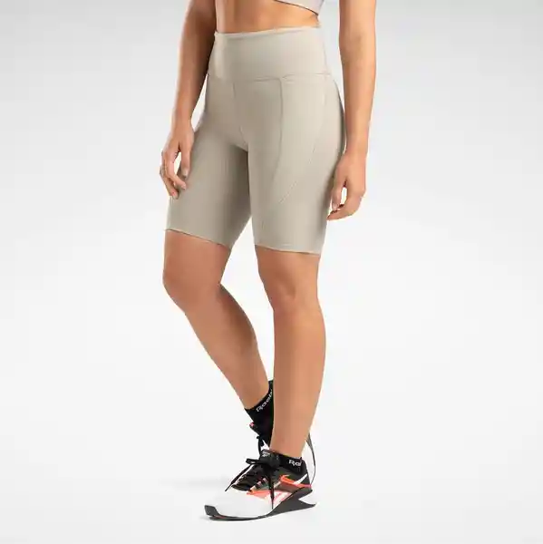 Reebok Short Lux High Rise Bike Para Mujer Gris Talla XS