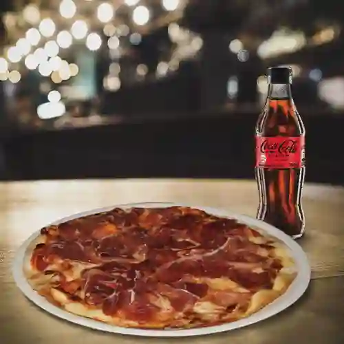 Pizza 3 Carnes + Coca Cola Sin Azúcar