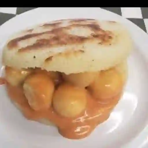 Arepa de huevo de codorniz