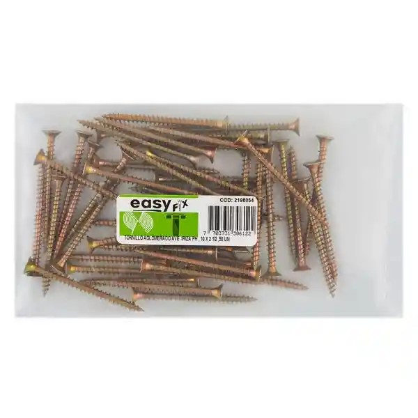 Treker Tornillo Avellanado Aglomerado Irizado 10 mm x 2 1/2