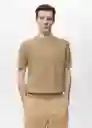 Camiseta Tricot Fluid Beige Talla M Hombre Mango