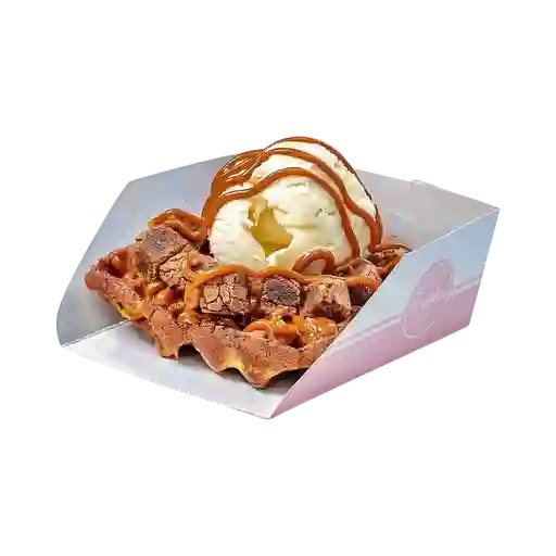 Waffle de Arequipe, Helado y Brownie
