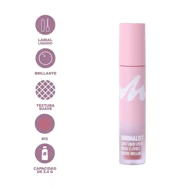 Lápiz Labial Líquido Brillante Serie Minimalist 12 Miniso