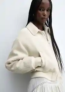 Chaqueta Twill Crudo Talla L Mujer Mango