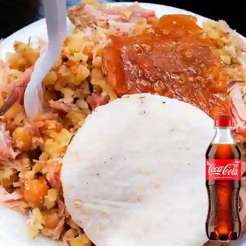 Combo Lechona Plato X 450 Gr +Cocacola Orig 400ml
