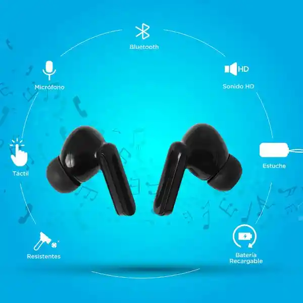 Audifonos Inalámbricos Color Negro Modelo Eb019 Miniso