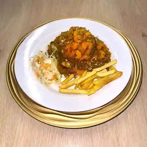 Arroz chino con camarones