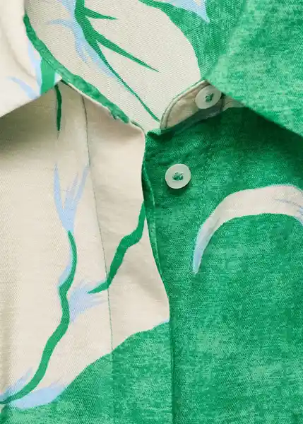 Vestido Flor Verde Talla M Mujer Mango
