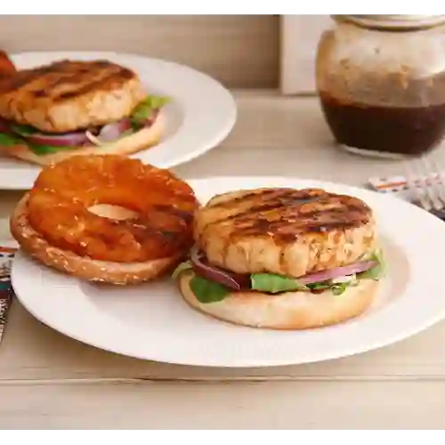 Burguer pollo apanad hawaiana