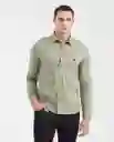 Camisa Long Sleeve Verde Oleo Medio Talla S Chevignon