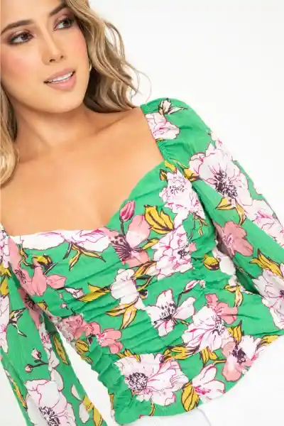 Blusa Novelle Color Verde Pasto Talla S Ragged