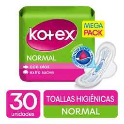 Kotex Toallas Higiénicas Normal con Alas