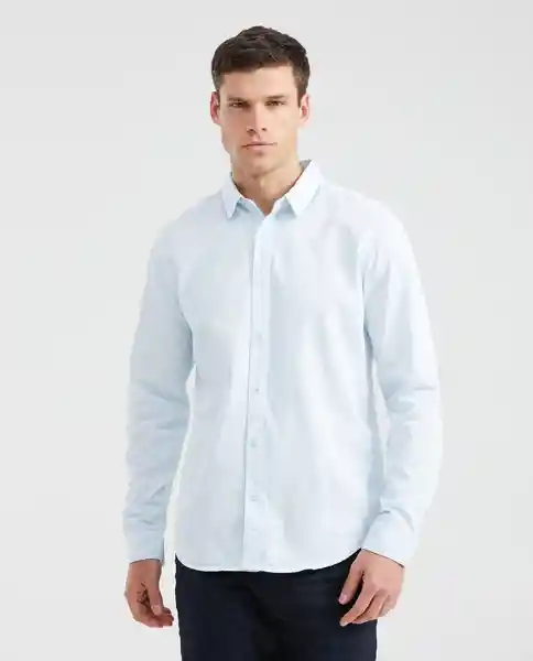 Camiseta Dyed Twill M/L Masculino Azul Raso Claro XL Chevignon