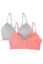 Lili Pink Pack Brasier Gris Print Flores T34 Ref.Mj102-018