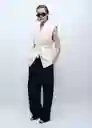 Chaleco Floc Offwhite Talla XS Mujer Mango