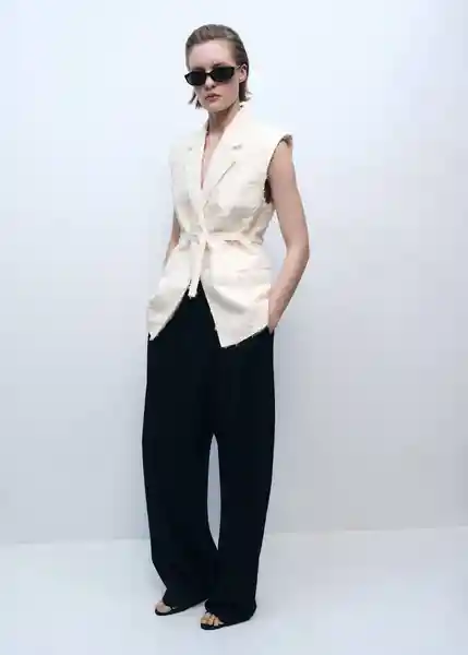 Chaleco Floc Offwhite Talla XS Mujer Mango