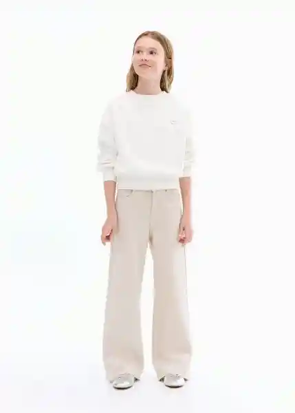 Buzo Sudadera Patch Offwhite Talla 14 Niñas Mango