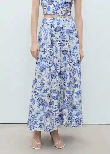 Falda Indigo Offwhite Talla 38 Mujer Mango