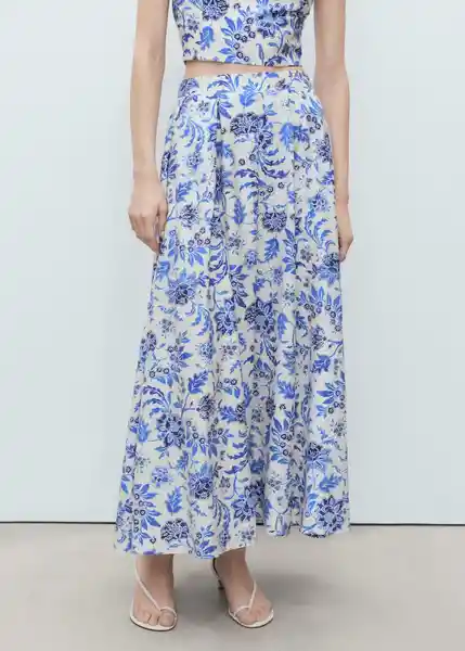 Falda Indigo Offwhite Talla 38 Mujer Mango