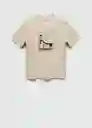 Camiseta Brutart Beige Talla XXL Hombre Mango