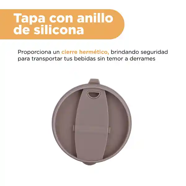 Vaso de Plástico Guji Guji Con Bolsa de Tela Café Miniso