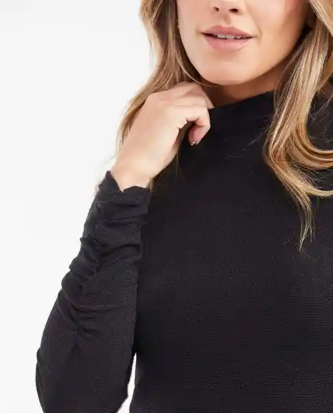Camiseta Longsleeve Lurex Negro Noche Ultraoscuro M Chevignon