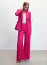 Blazer Americana Smart Fucsia Talla L Mujer Mango