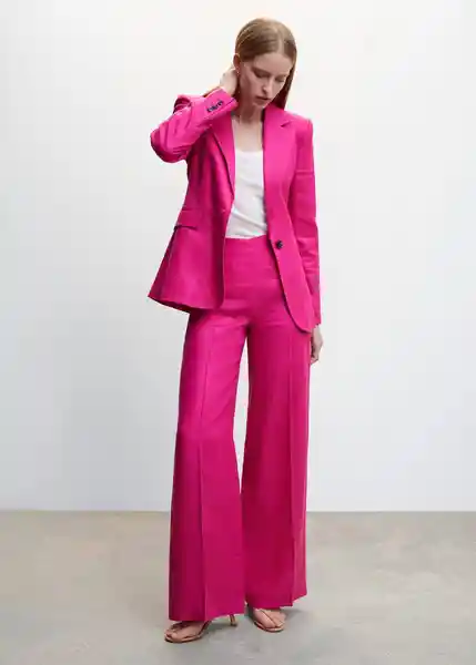 Blazer Americana Smart Fucsia Talla L Mujer Mango